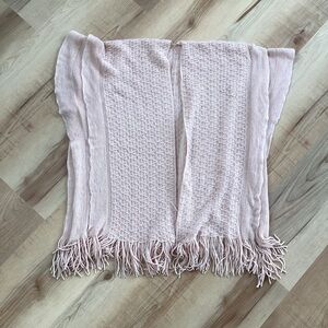 SHEIN Light Pink Knit Sweater Poncho | women’s M | spring holiday Easter soft